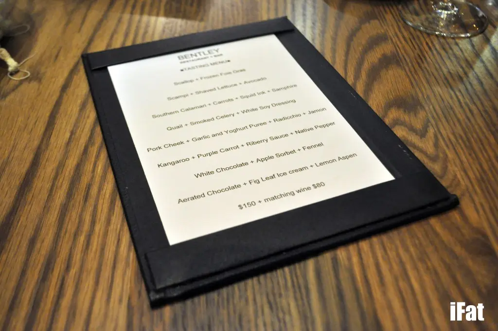 The Tasting Menu.